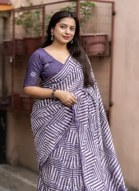 Tew Cotton Linen Printed Saree Collections